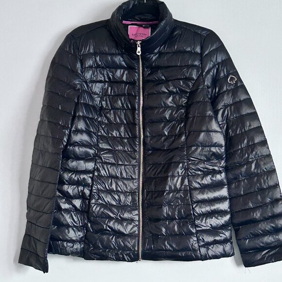 Kate Spade Down Puffer Hooded Black Jacket Womens - Picture 2 of 11